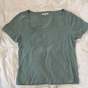 Madewell Square Neck Ribbed Tee - Teal